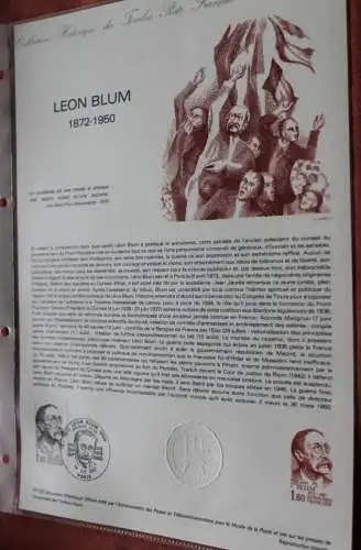 Frankreich 1982; Leon Blum, Offizielles ETB, Document Philatelique Officiel 47-82