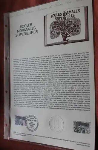 Frankreich 1982; Ecoles Normales Superieures, Offizielles ETB, Document Philatelique Officiel 36-82