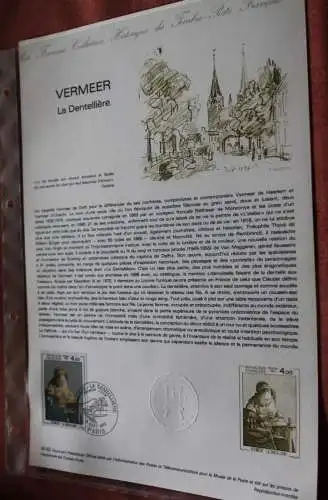 Frankreich 1982; Vermeer, La Dentelliere, Offizielles ETB, Document Philatelique Officiel 30-82