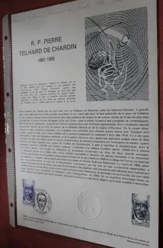 Frankreich 1981; R.P. Pierre Teilhard de Chardin, Offizielles ETB, Document Philatelique Officiel  19-81