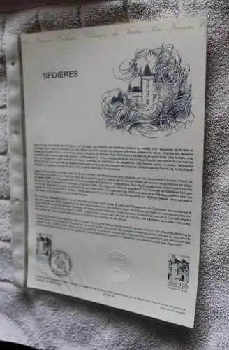 Frankreich 1988; Sedieres; Offizielles Ersttagsblatt, Document Philatelique  Officel, Nr 30-88