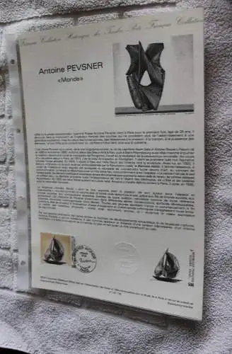 Frankreich 1987; Antoine Pevsner; Offizielles Ersttagsblatt, Document Philatelique  Officel, Nr 39-87