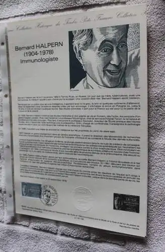Frankreich 1987; Naturwissenschaftler, Offizielles Ersttagsblatt, Nr 03-87 bis 09-87
