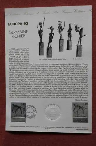 Frankreich 1993; EUROPA-CEPT, Offizielles Ersttagsblatt, MiNr 2943-44