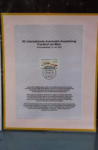 Deutschland 1983; 50. Intern. Automobil-Ausstellung Frankfurt, MiNr  1182, Kalenderblatt der Deutsche Post