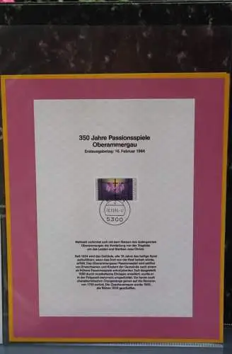 Deutschland 1984; 350 Jahre Passionsspiele Oberammergau, MiNr  1201, Kalenderblatt der Deutsche Post