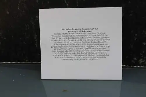 Deutschland 1990;125 Jahre Deutsche Gesellschaft zur Rettung Schiffbrüchiger; MiNr 1465;Kalenderblatt der Deutsche Post