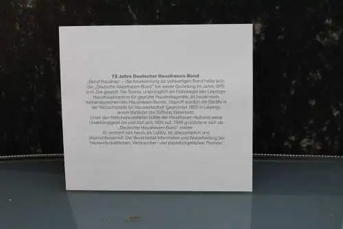 Deutschland 1990; 75 Jahre Deutscher Hausfrauen-Bund; MiNr 1460; Kalenderblatt der Deutsche Post 1990