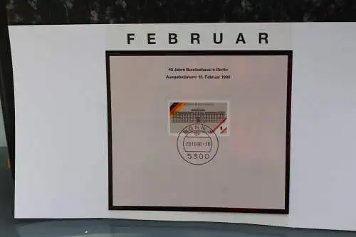 Berlin 1990; 40 Jahre Bundeshaus in Berlin, MiNr  867; Kalenderblatt der Deutsche Post 1990