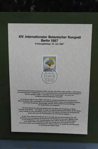 Berlin 1987; XIV. Intern. Botanischer Kongreß Berlin,  MiNr  786; Kalenderblatt der Deutsche Post 1987