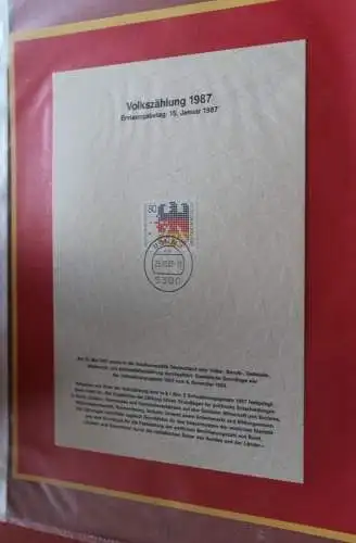 Deutschland 1987; Volkszählung 1987,  MiNr  1309; Kalenderblatt der Deutsche Post 1987