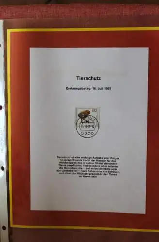 Deutschland 1981; Tierschutz,  MiNr 1102; Kalenderblatt der Deutsche Post 1981