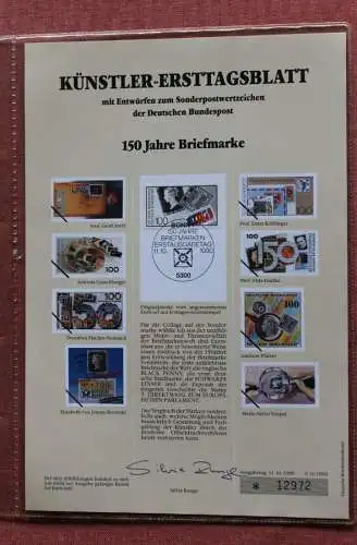 Deutschland, Künstler-Ersttagsblatt 1990: 150 Jahre Briefmarke, MiNr 1479