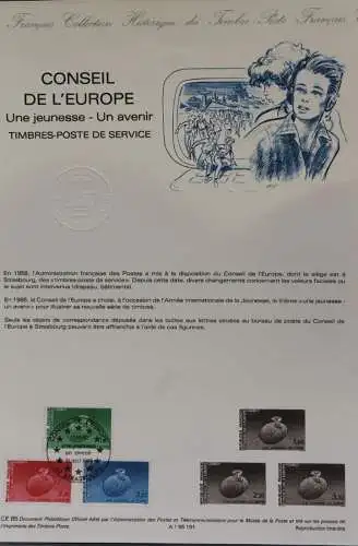 Frankreich, Conseil de l'Europe 1985; Offizielles Ersttagsblatt; MiNr 37-39, Sonderpreis