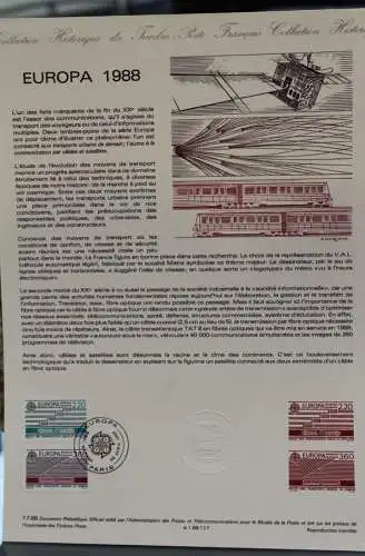 Frankreich, EUROPA - CEPT 1988; Offizielles Ersttagsblatt;  MiNr 2667-68, Verkehr, Sonderpreis