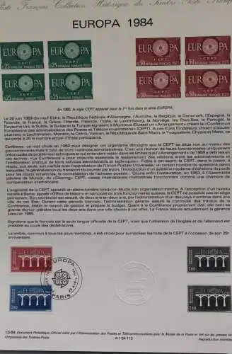 Frankreich, EUROPA - CEPT 1984; Offizielles Ersttagsblatt; MiNr 2441-42; Sonderpreis