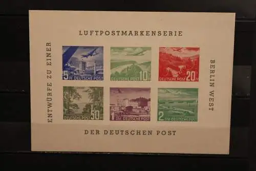 VIGNETTE; Berlin, Entwürfe zur Luftpostserie; BEPHILA '57; Auflage nur 1000 Ex., weißes Papier; lesen