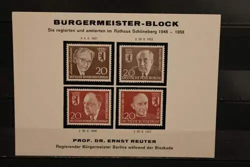 VIGNETTE; Berlin, Bürgermeister-Block, Umschrift in schwarzbraun; Regierender Bürgermeister Ernst Reuter