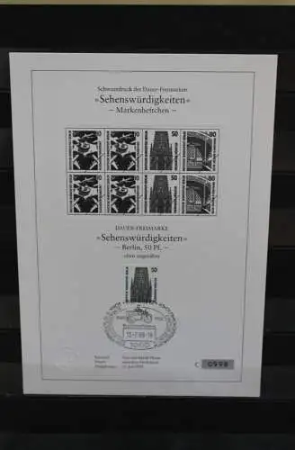 Deutschland - Berlin 1989; Schwarzdruck: Sehenswürdigkeiten: Freiburger Münster, MiNr 794 C