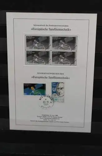 Deutschland 1986; Schwarzdruck: Europäische Satellitentechnik, MiNr 1290;Stempel Kourou, Guyana