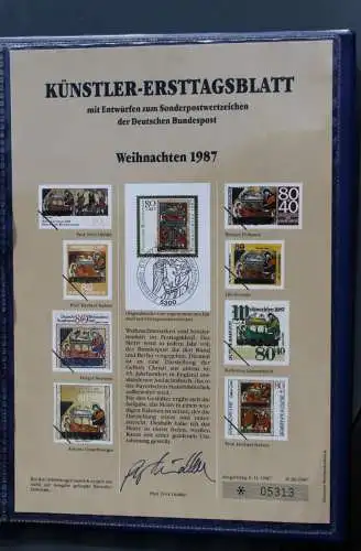 Deutschland 1987; Künstler-Ersttagsblatt Weihnachten 1987;  MiNr. 1346, limitiert, nummeriert