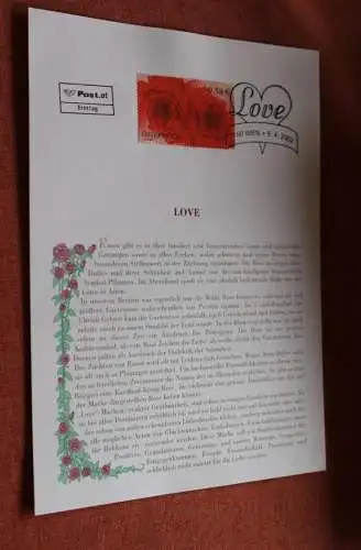 Österreich 2002, Ersttagsblatt: LOVE