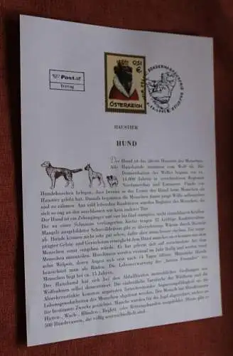 Österreich 2002, Ersttagsblatt: Serie Haustiere: Der Hund