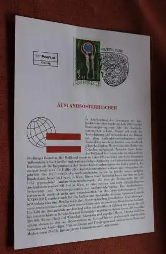 Österreich 2002, Ersttagsblatt: Auslandsösterreicher