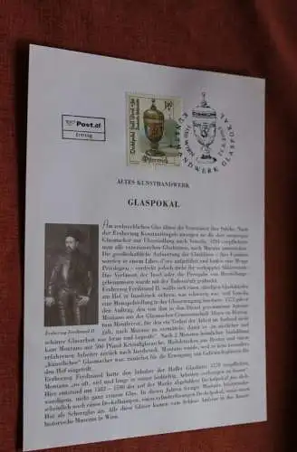Österreich 2002, Ersttagsblatt: Altes Kunsthandwerk: Glaspokal