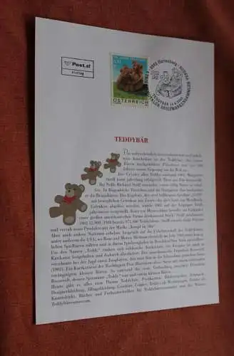 Österreich 2002, Ersttagsblatt: Teddybär