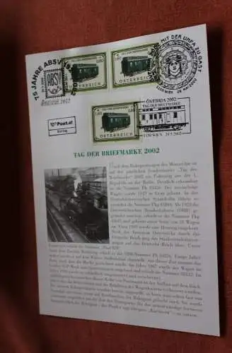 Österreich 2002, Ersttagsblatt: Tag der Briefmarke 2002; Eisenbahn