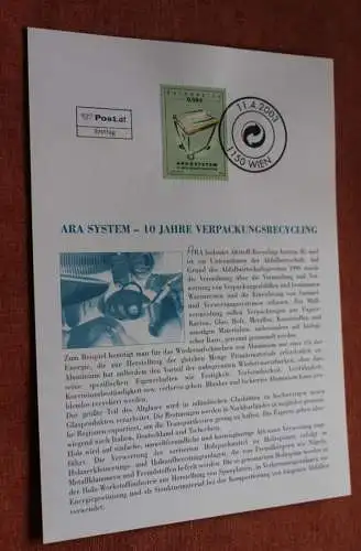 Österreich 2003, Ersttagsblatt: Sondermarke ARA-System - Verpackungsrecycling