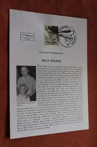 Österreich 2003, Ersttagsblatt: Billy Wilder