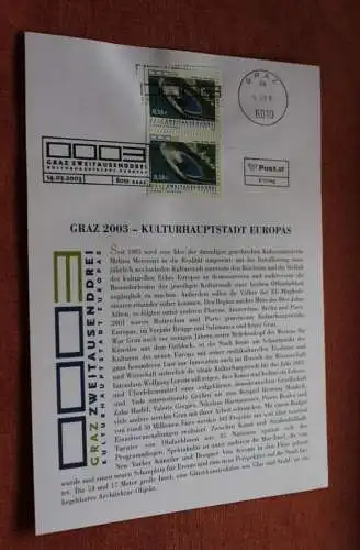 Österreich 2003, Ersttagsblatt: Graz 2003 - Kulturhauptstadt Europas