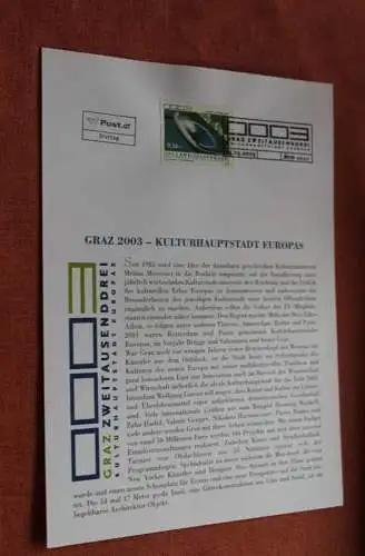 Österreich 2003, Ersttagsblatt: Graz 2003 - Kulturhauptstadt Europas