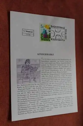 Österreich 2003, Ersttagsblatt: Kindermarke