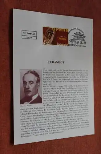 Österreich 2003, Ersttagsblatt: Turandot