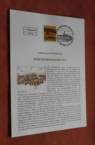 Österreich 2003, Ersttagsblatt: Ferienland Österreich: Wörthersee