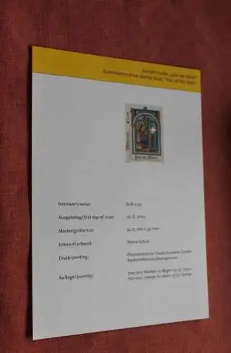 Österreich 2003; Offizielles Ankündigungsblatt der Österreichischen Post:  Jahr des Bibel