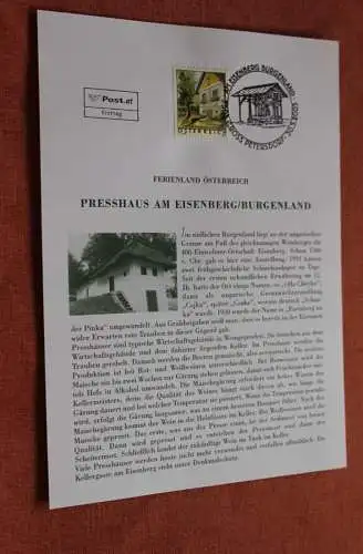 Österreich 2003, Ersttagsblatt:  Dauermarke: Presshaus Eisenberg