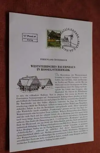 Österreich 2003, Ersttagsblatt:  Dauermarke: Bauernhaus in Rossegg
