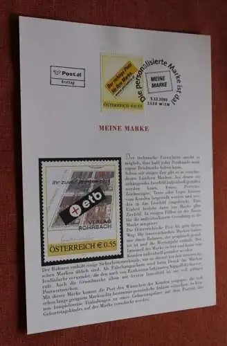 Österreich 2003, Ersttagsblatt:  Meine Marke