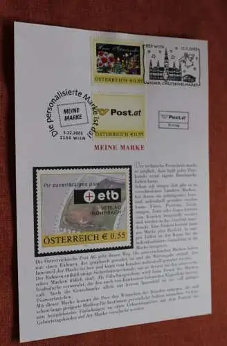 Österreich 2003, Ersttagsblatt:  Meine Marke