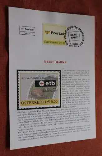 Österreich 2003, Ersttagsblatt:  Meine Marke