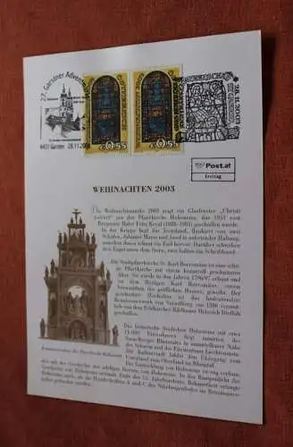 Österreich 2003, Ersttagsblatt:  Weihnachten 2003