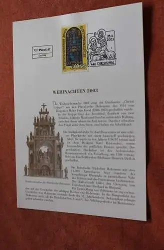 Österreich 2003, Ersttagsblatt:  Weihnachten 2003