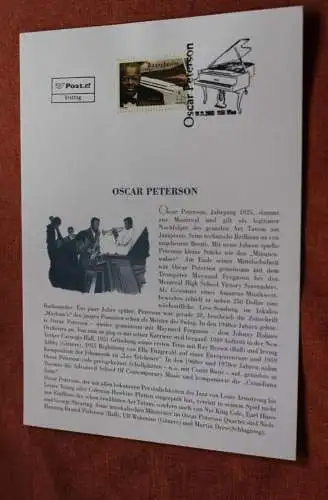 Österreich 2003, Ersttagsblatt:  Oscar Peterson, Musiker