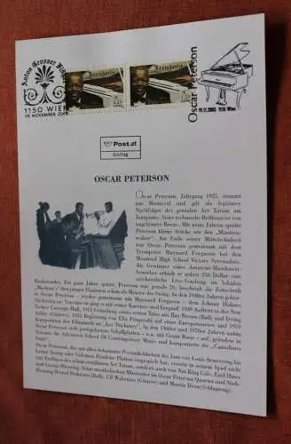Österreich 2003, Ersttagsblatt:  Oscar Peterson, Musiker