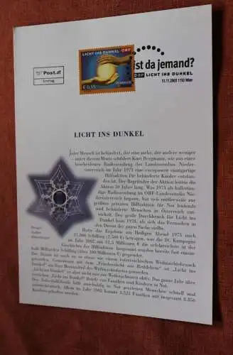 Österreich 2003, Ersttagsblatt: Licht ins Dunkel