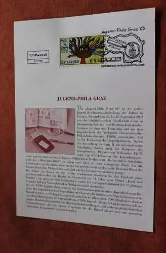 Österreich 2003, Ersttagsblatt: Jugend -Phila Graz 2003